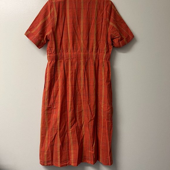 Roolee Scarlet Tie Waist Dress Orange Plaid Medium NWT - Picture 8 of 11